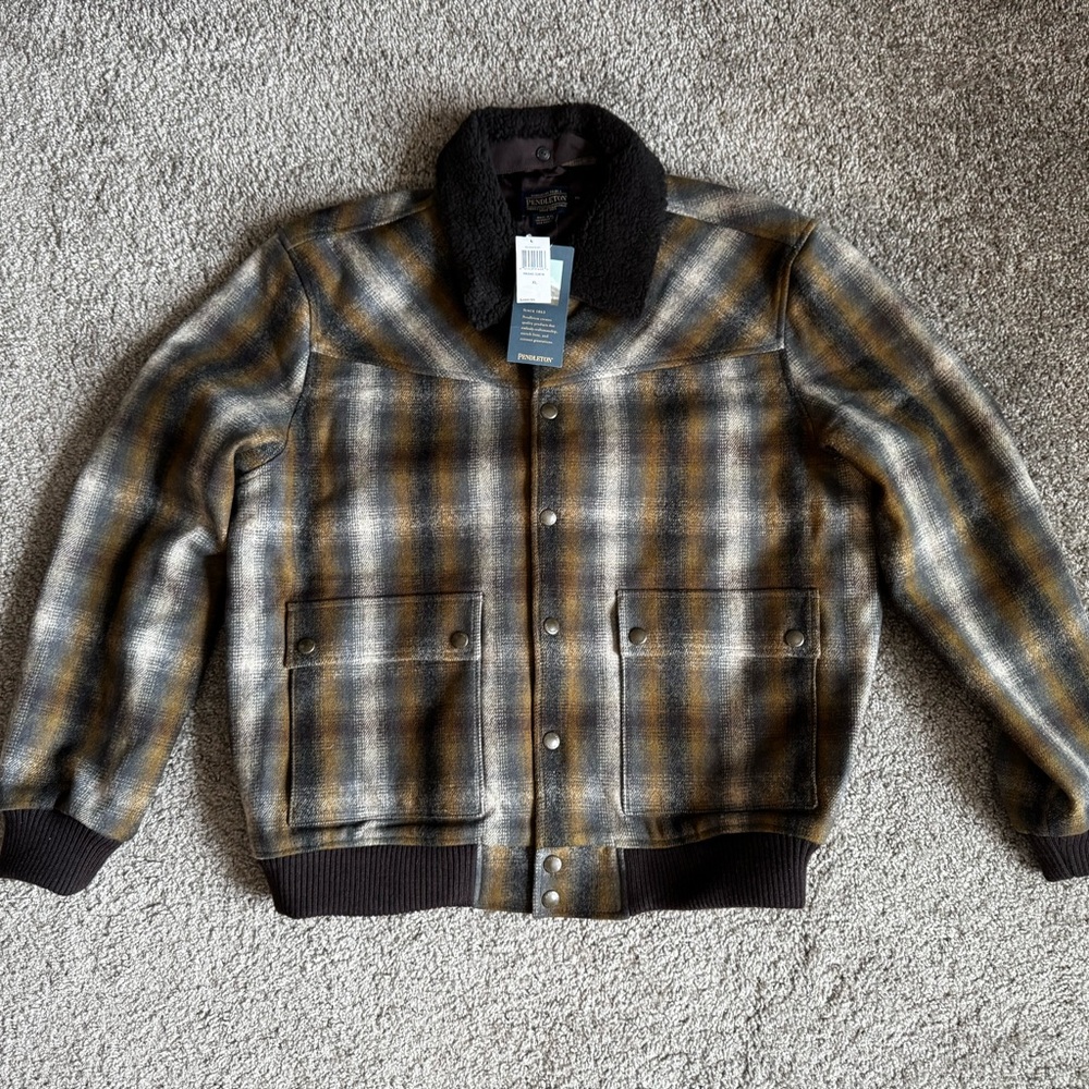 NWT'S New Pendleton Men's Jacksonville 100 % Virgin Wool Coat Jacket XL